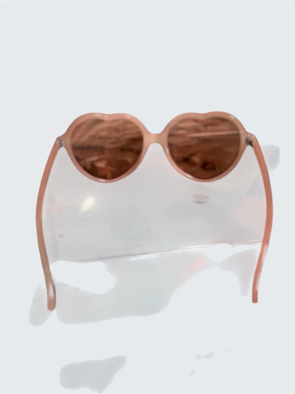 Heart-Shaped Pink Mirrored Sunglasses